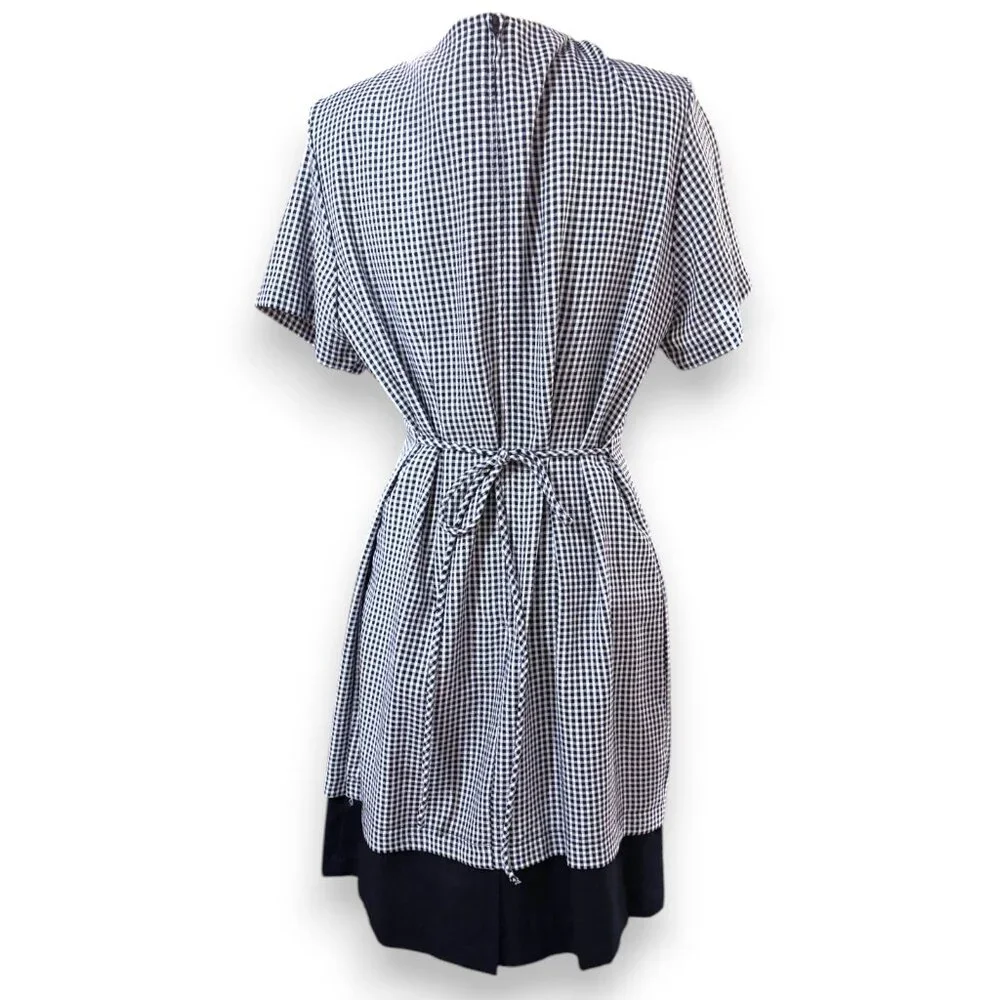DBY‎ vintage 90s Y2K blue white plaid tie back faux jacket dress Women's sz 11
